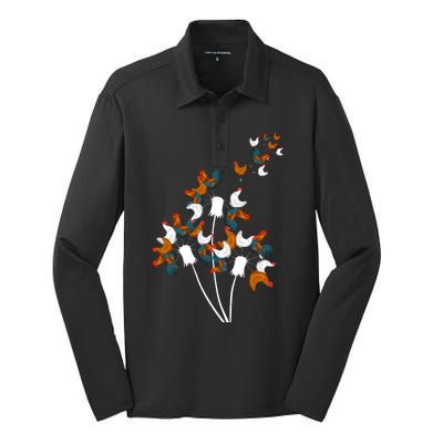 Dandelion Chicken Silk Touch Performance Long Sleeve Polo