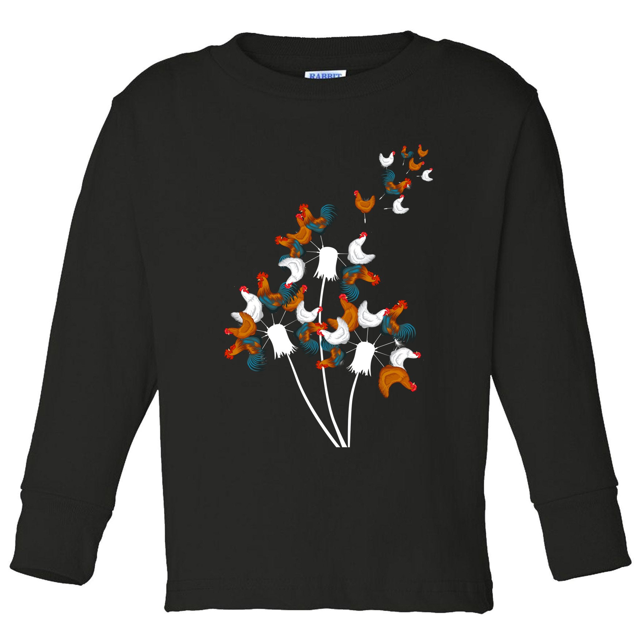 Dandelion Chicken Toddler Long Sleeve Shirt