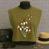 Dandelion Chicken Garment-Dyed Women's Muscle Tee