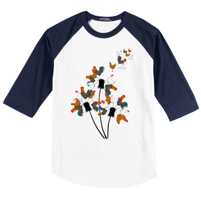 Dandelion Chicken Baseball Sleeve Shirt