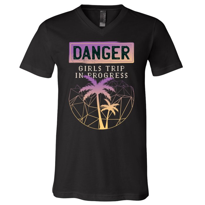 Danger Girls Trip In Progress V-Neck T-Shirt