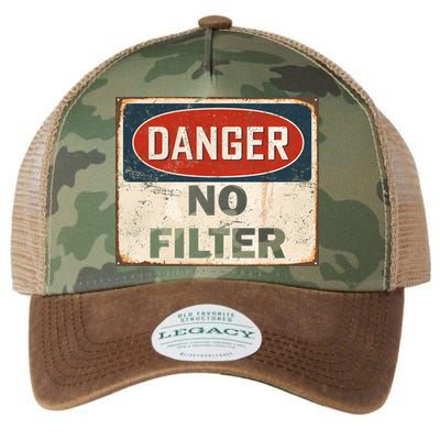Danger No Filter Warning  Legacy Tie Dye Trucker Hat