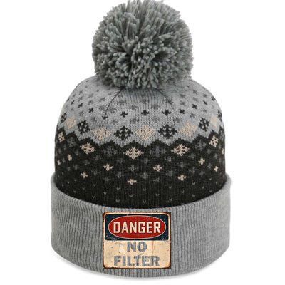 Danger No Filter Warning  The Baniff Cuffed Pom Beanie