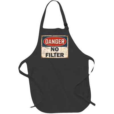 Danger No Filter Warning  Full-Length Apron With Pockets