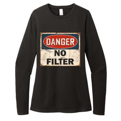 Danger No Filter Warning  Womens CVC Long Sleeve Shirt