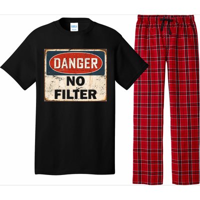 Danger No Filter Warning  Pajama Set