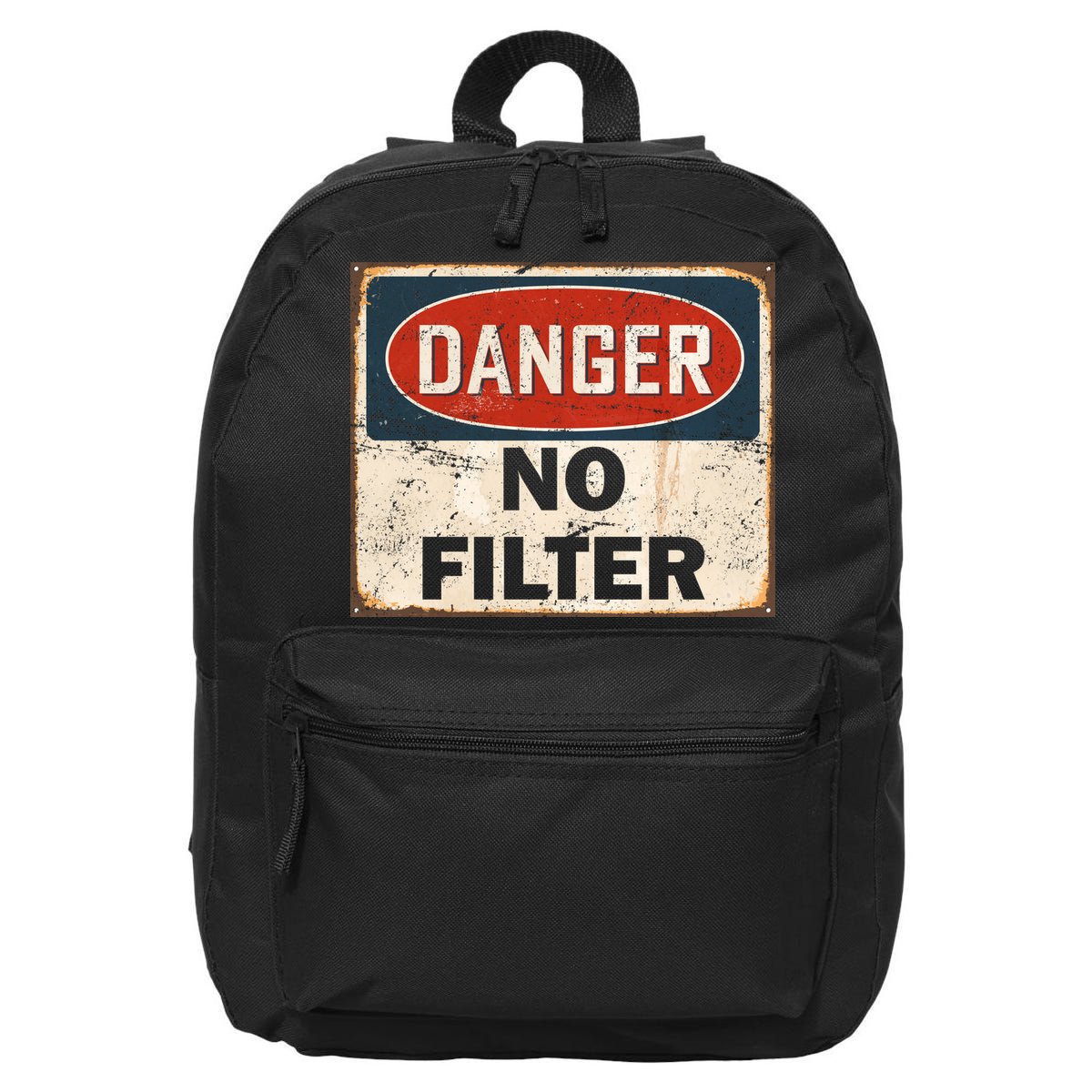 Danger No Filter Warning  16 in Basic Backpack