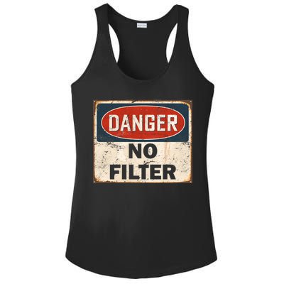 Danger No Filter Warning  Ladies PosiCharge Competitor Racerback Tank