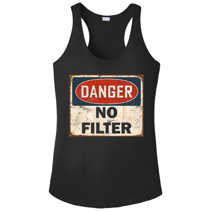 Danger No Filter Warning  Ladies PosiCharge Competitor Racerback Tank