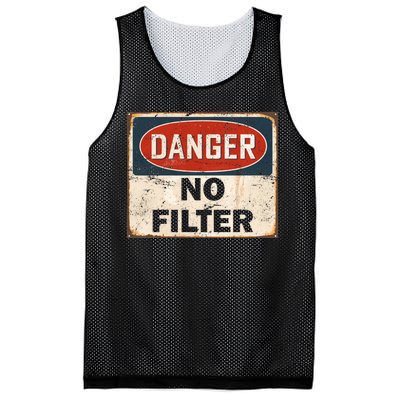 Danger No Filter Warning  Mesh Reversible Basketball Jersey Tank