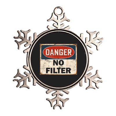 Danger No Filter Warning  Metallic Star Ornament