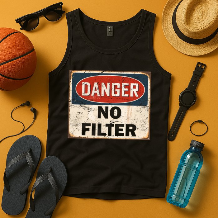 Danger No Filter Warning  Tank Top