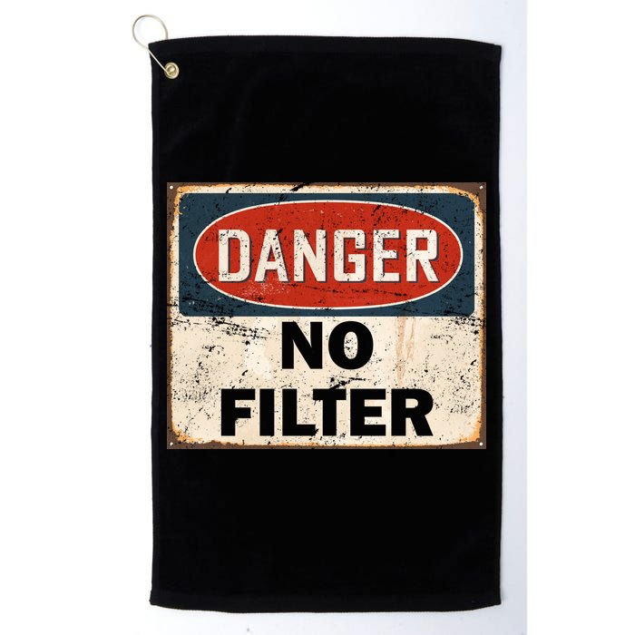 Danger No Filter Warning  Golf Towel
