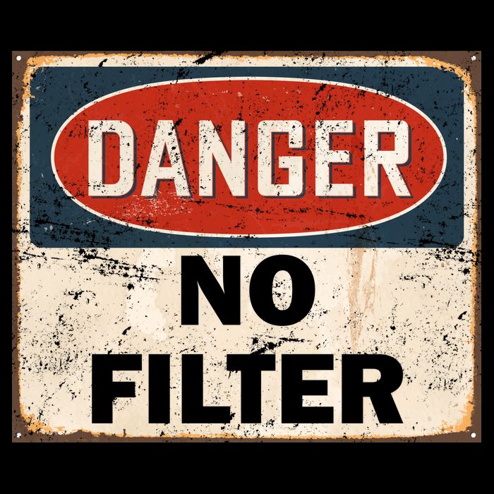 Danger No Filter Warning  Visor
