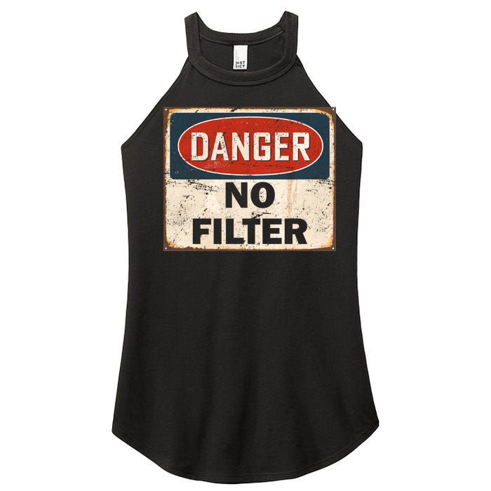 Danger No Filter Warning  Women's Perfect Tri Rocker Tank