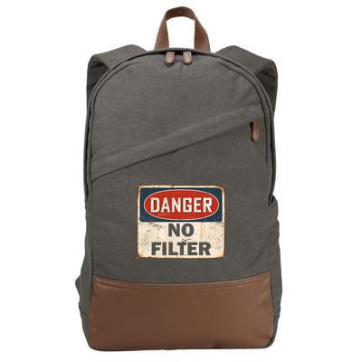Danger No Filter Warning  Cotton Canvas Backpack