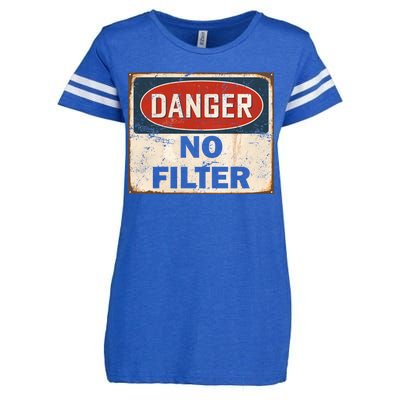 Danger No Filter Warning  Enza Ladies Jersey Football T-Shirt