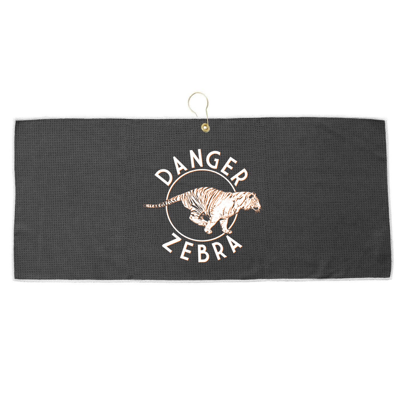 Danger Zebra Large Microfiber Waffle Golf Towel