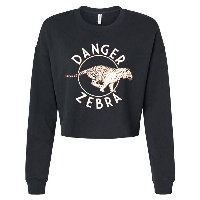 Danger Zebra Cropped Pullover Crew