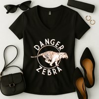 Danger Zebra Women's V-Neck T-Shirt