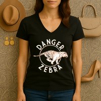 Danger Zebra Women's V-Neck T-Shirt