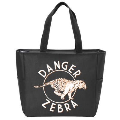 Danger Zebra Zip Tote Bag
