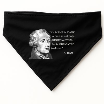 Dank Memes Alexander Hamilton A. Ham Quote USA-Made Doggie Bandana