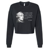 Dank Memes Alexander Hamilton A. Ham Quote Cropped Pullover Crew