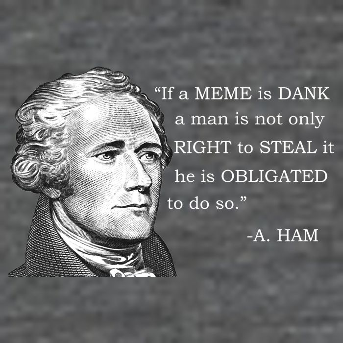 Dank Memes Alexander Hamilton A. Ham Quote 7 Panel Mesh Trucker Snapback Hat