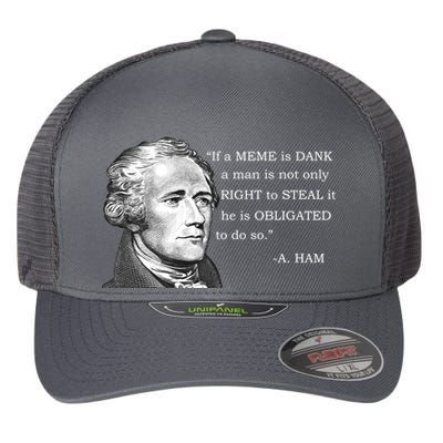 Dank Memes Alexander Hamilton A. Ham Quote Flexfit Unipanel Trucker Cap