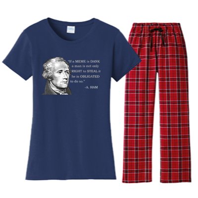 Dank Memes Alexander Hamilton A. Ham Quote Women's Flannel Pajama Set