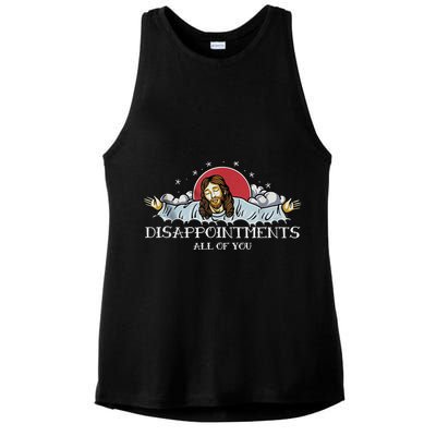 Disappointments All Of You Jesus God Ladies PosiCharge Tri-Blend Wicking Tank