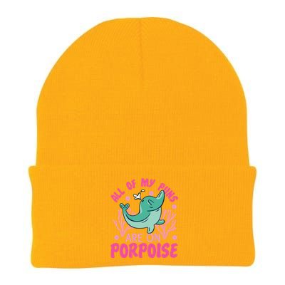 Dolphin: All Of My Puns Are On Porpoise Funny Gift Knit Cap Winter Beanie