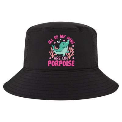 Dolphin: All Of My Puns Are On Porpoise Funny Gift Cool Comfort Performance Bucket Hat