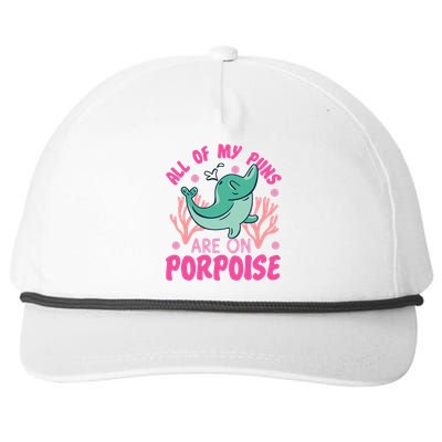 Dolphin: All Of My Puns Are On Porpoise Funny Gift Snapback Five-Panel Rope Hat