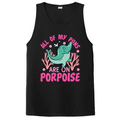 Dolphin: All Of My Puns Are On Porpoise Funny Gift PosiCharge Competitor Tank