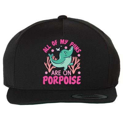 Dolphin: All Of My Puns Are On Porpoise Funny Gift Wool Snapback Cap