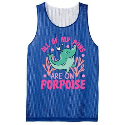 Dolphin: All Of My Puns Are On Porpoise Funny Gift Mesh Reversible Basketball Jersey Tank