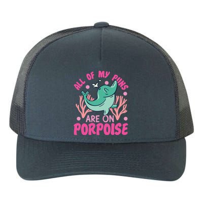 Dolphin: All Of My Puns Are On Porpoise Funny Gift Yupoong Adult 5-Panel Trucker Hat