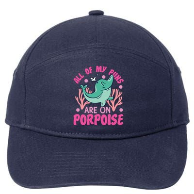 Dolphin: All Of My Puns Are On Porpoise Funny Gift 7-Panel Snapback Hat