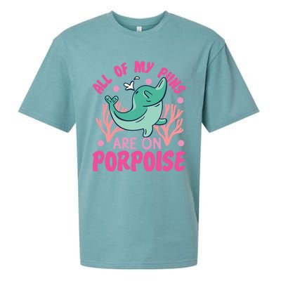 Dolphin: All Of My Puns Are On Porpoise Funny Gift Sueded Cloud Jersey T-Shirt