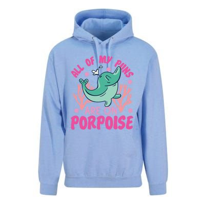 Dolphin: All Of My Puns Are On Porpoise Funny Gift Unisex Surf Hoodie