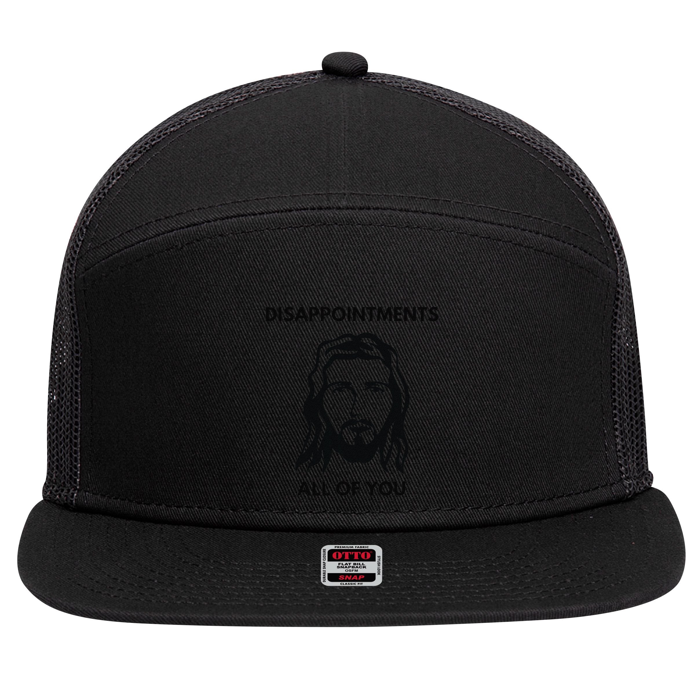 Disappointments All Of You Jesus Funny Sarcastic Christian 7 Panel Mesh Trucker Snapback Hat
