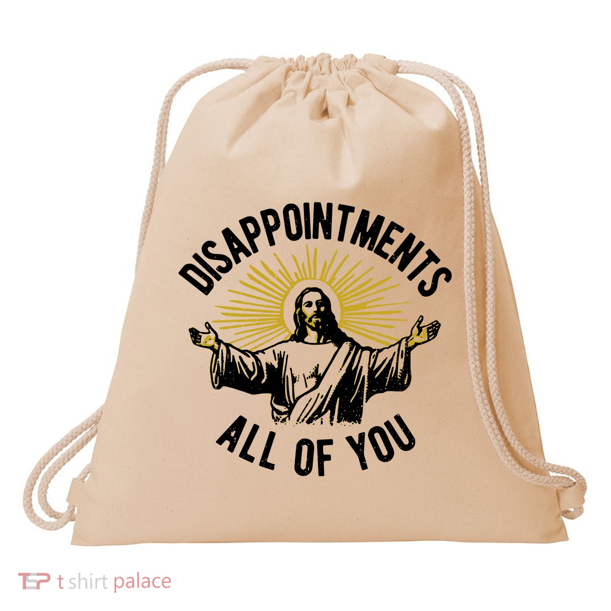 Disappointments All Of You Funny Jesus Meme Drawstring Bag