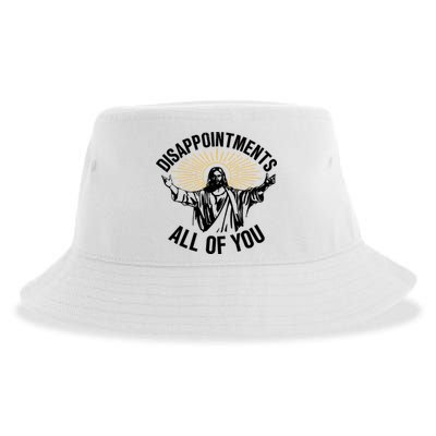 Disappointments All Of You Funny Jesus Meme Sustainable Bucket Hat