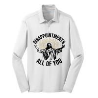 Disappointments All Of You Funny Jesus Meme Silk Touch Performance Long Sleeve Polo