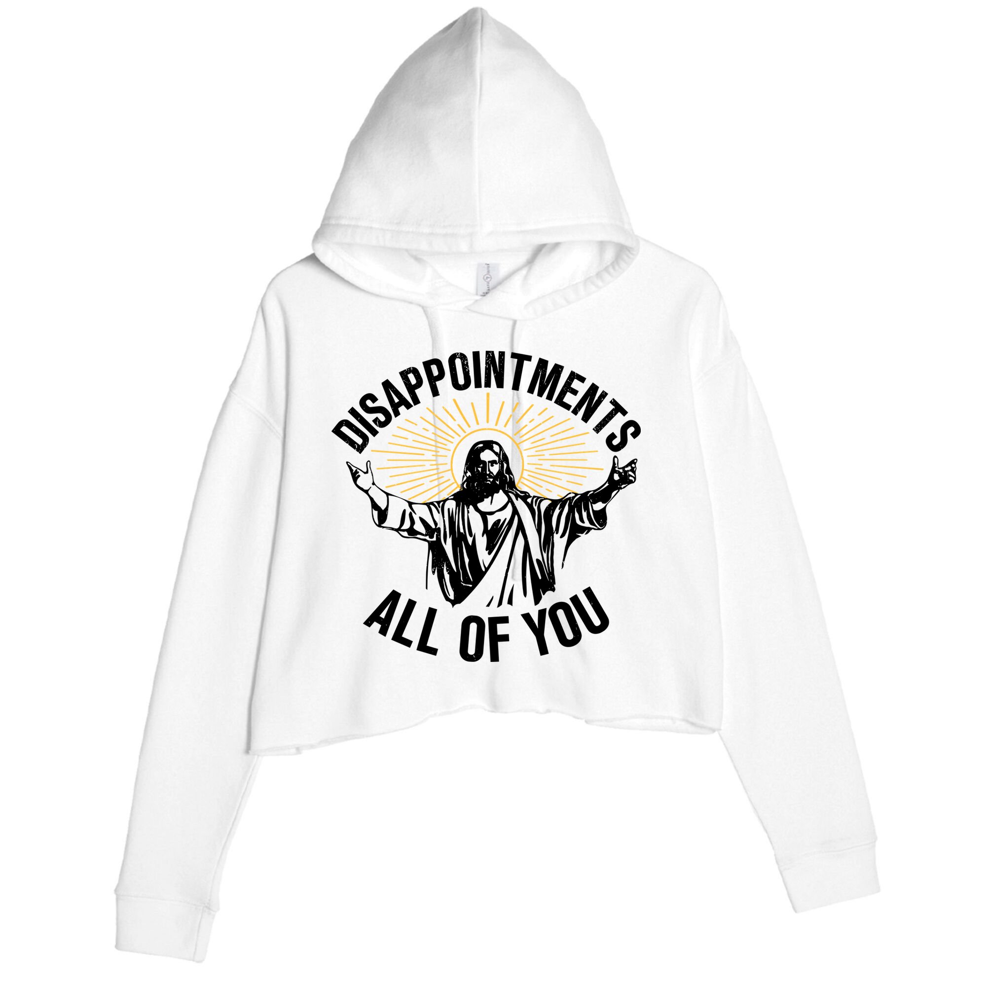 Disappointments All Of You Funny Jesus Meme Crop Fleece Hoodie
