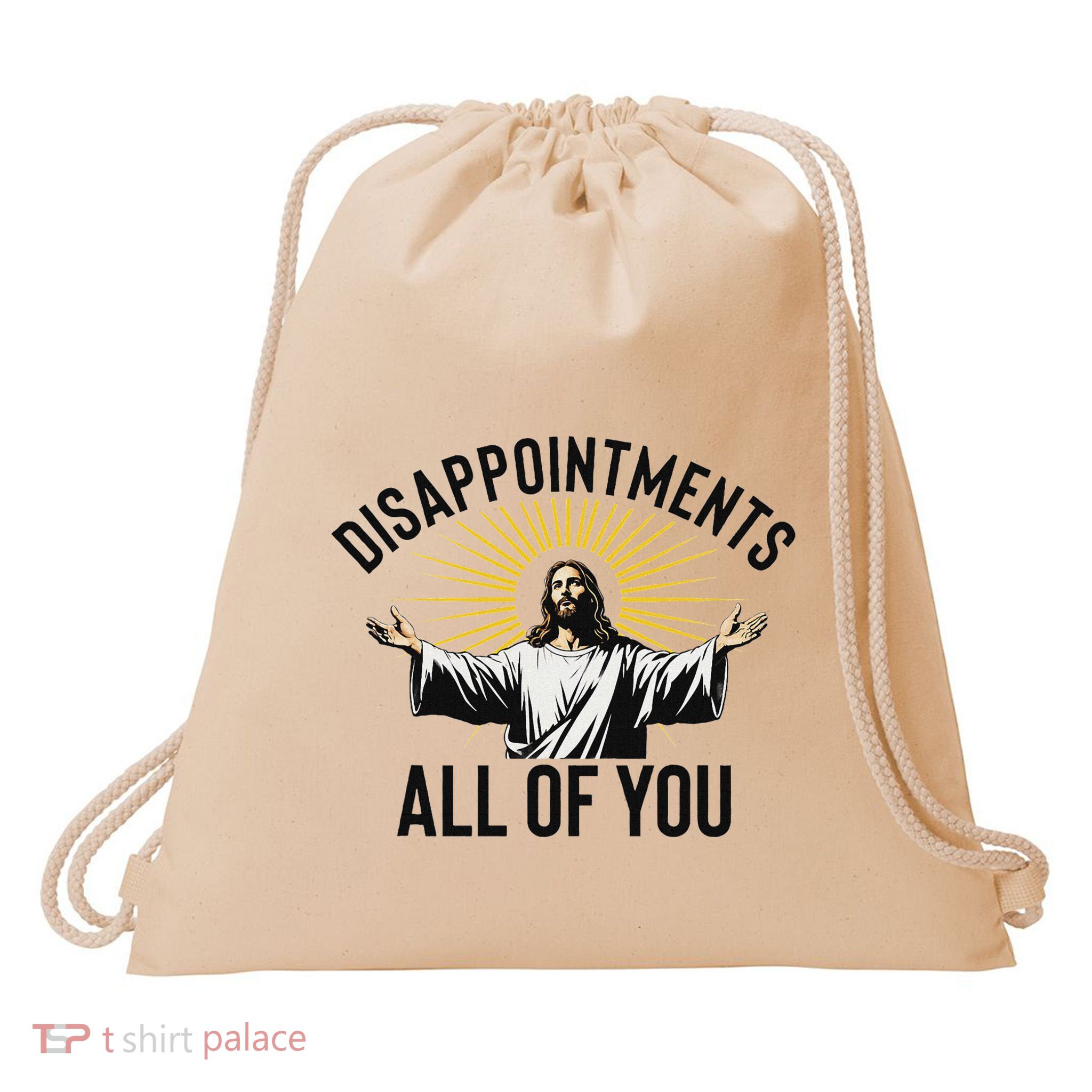 Disappointments All Of You Funny Jesus Christian Faith Meme Drawstring Bag