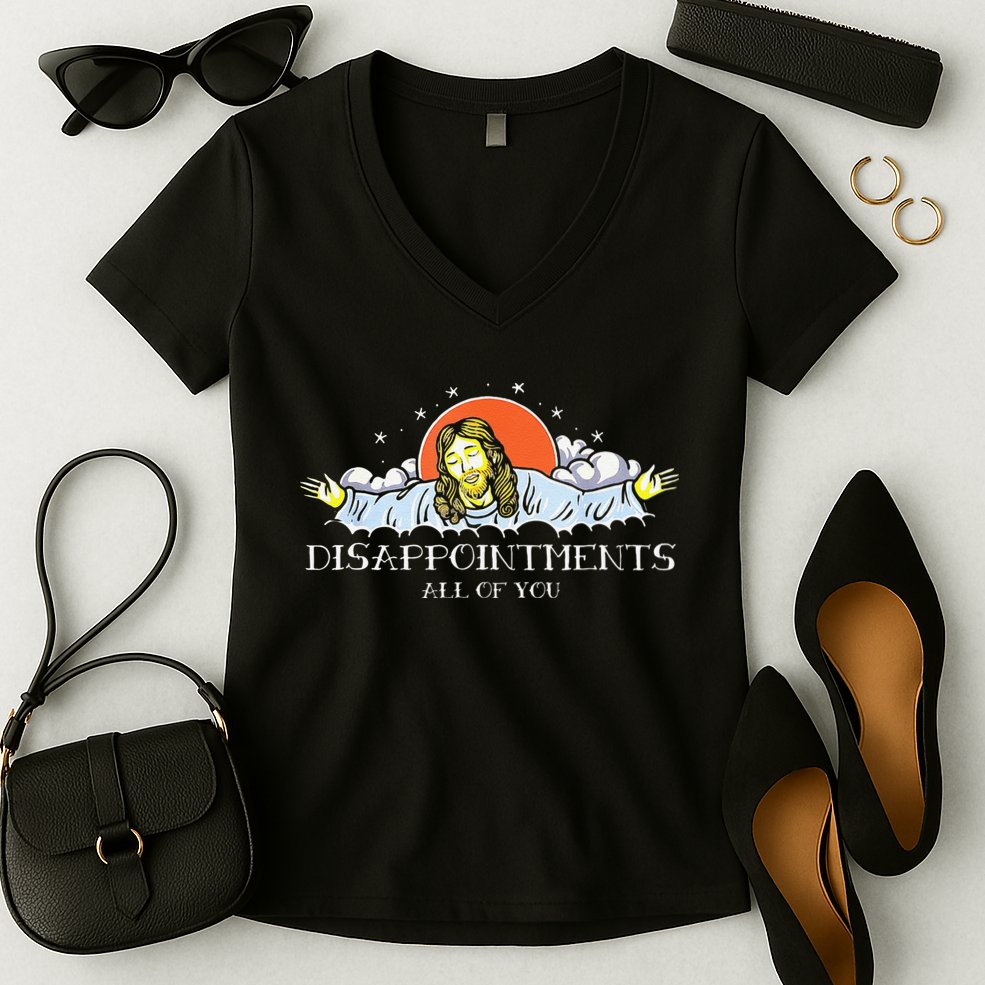 Disappointments All Of You Jesus Sarcastic Humor Saying Women's V-Neck T-Shirt