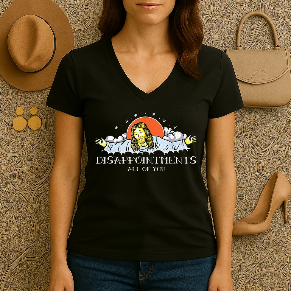 Disappointments All Of You Jesus Sarcastic Humor Saying Women's V-Neck T-Shirt